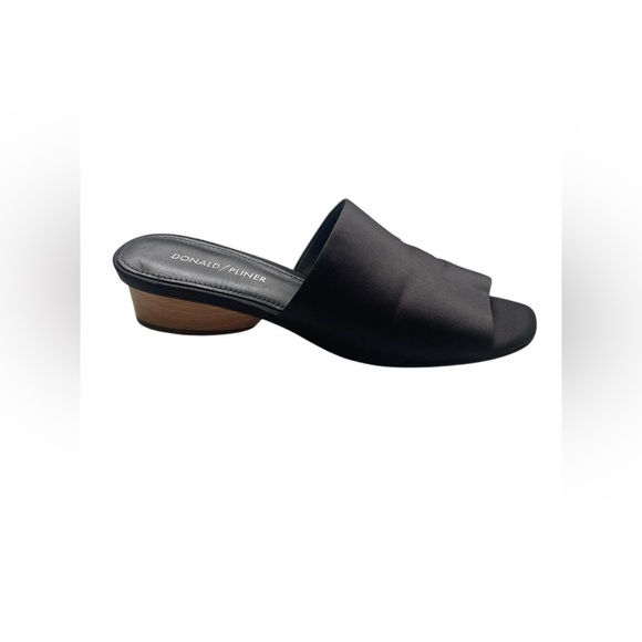 Satin Mules Black Slip On Slides with a 2.5" Heel by Donald Pilner 7.5 - Picture 5 of 8